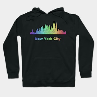 Rainbow New York City skyline Hoodie